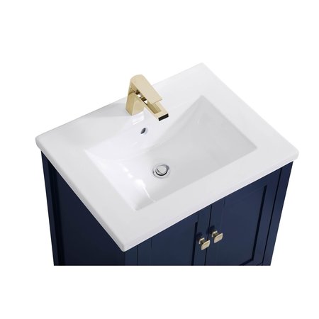 Elegant Decor 24 Inch Bathroom Vanity In Blue VF-2001BL